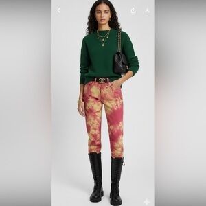 Levi’s 501 Highrise Tie-Dye Red & Yellow Button Fly Cotton Jeans size 26